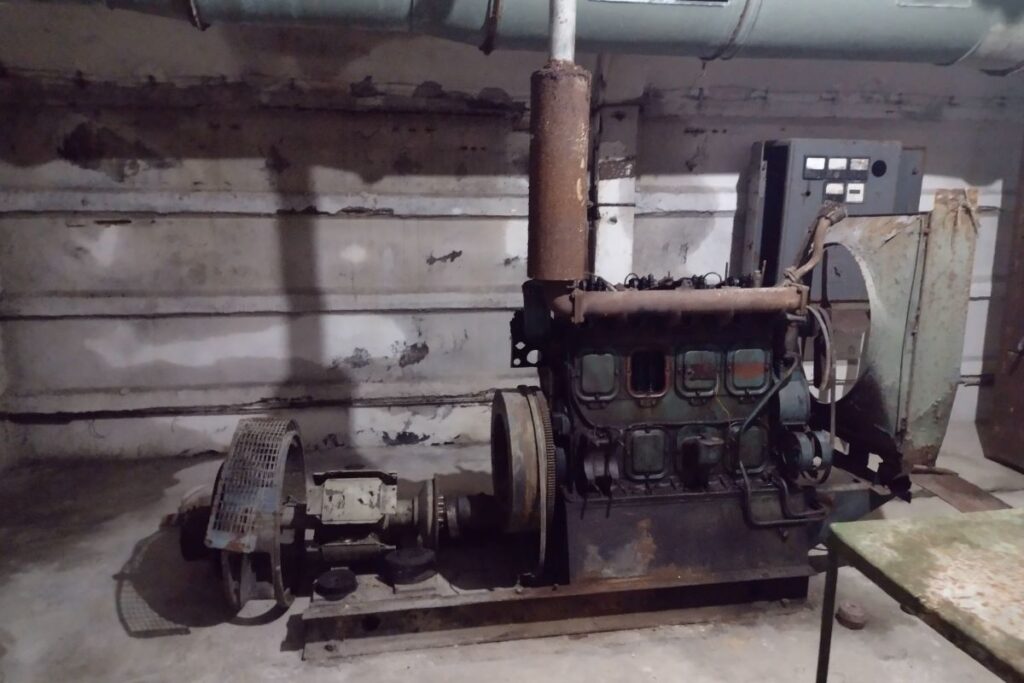 engine in cold war tunnel