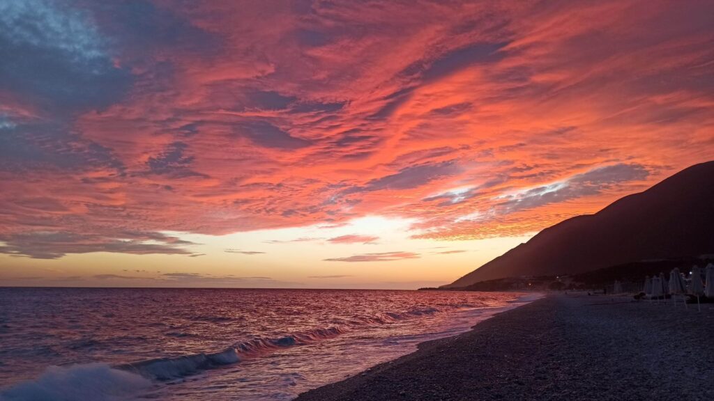 sunsets in dhermi