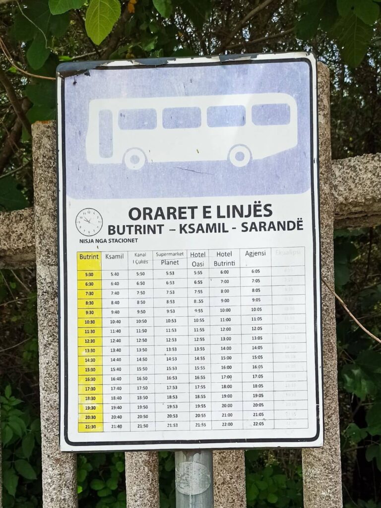 Albania bus schedule