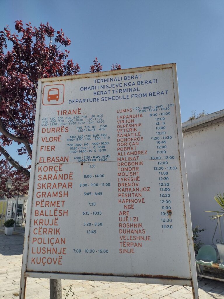 bus chart albania